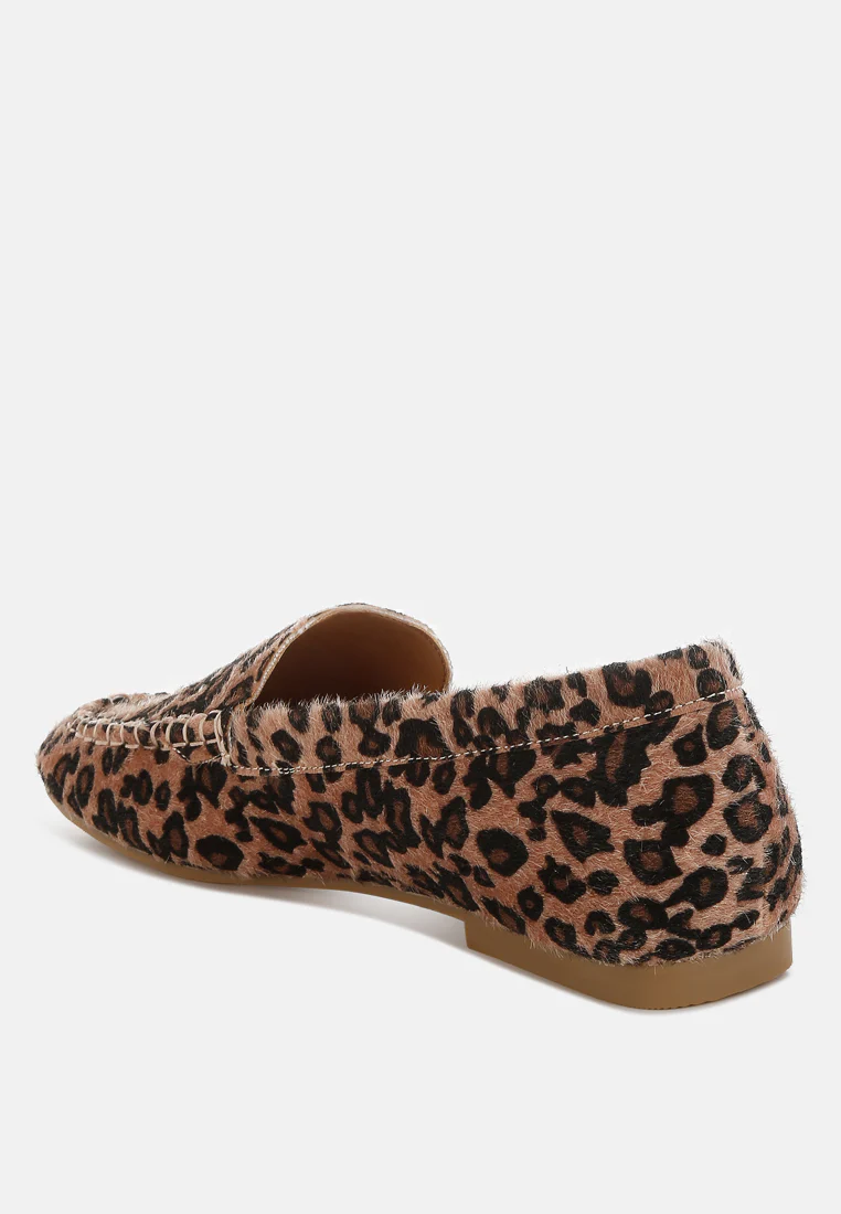 Paboa Leopard Print Flat Loafers - Image 3