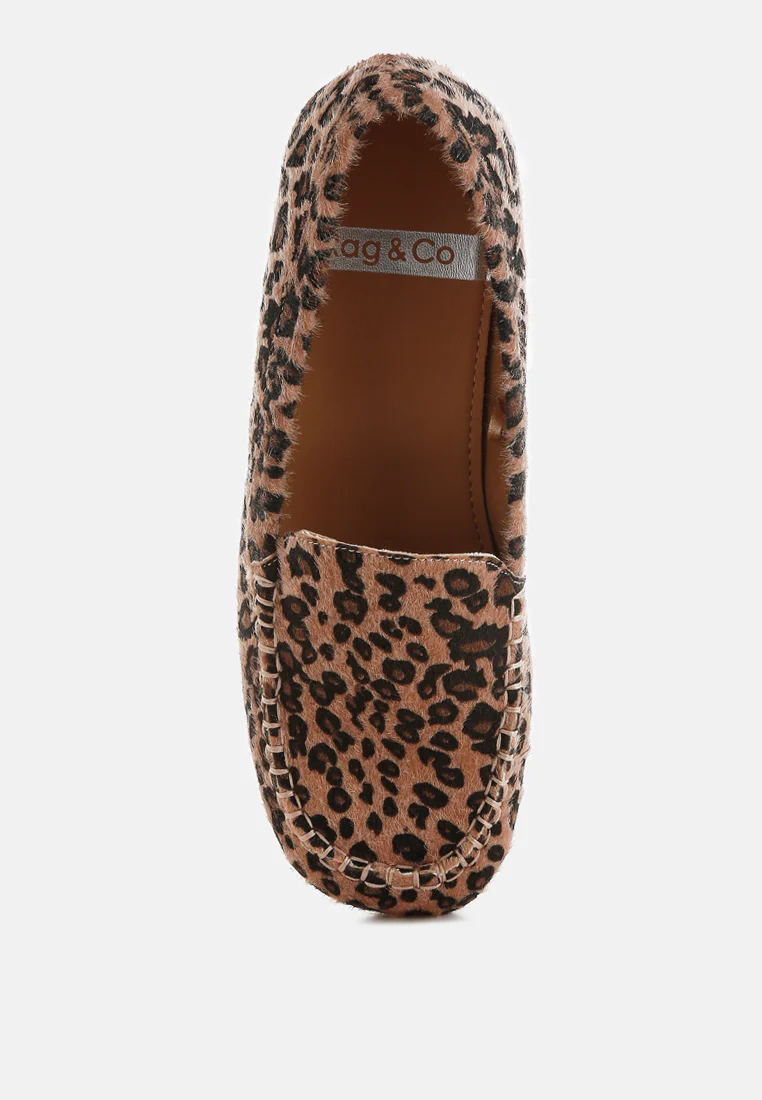 Paboa Leopard Print Flat Loafers - Image 4