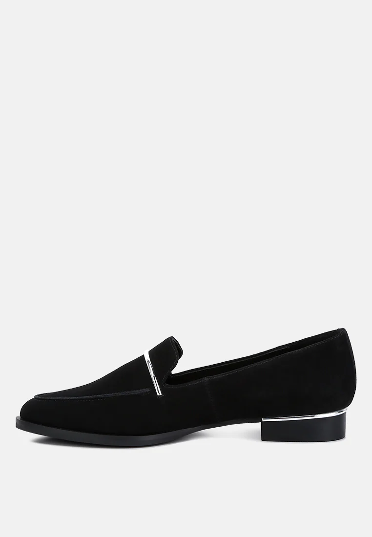 PAULINA Black Suede Leather Loafers - Image 4
