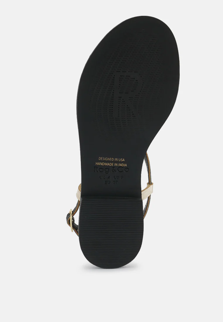 PHEOBE Strappy Black Flat Sandals - Image 6