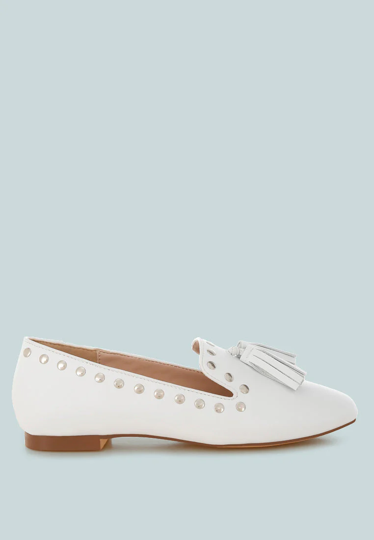 Philoha Studs & Tassels Detail Flat Loafers - Image 2