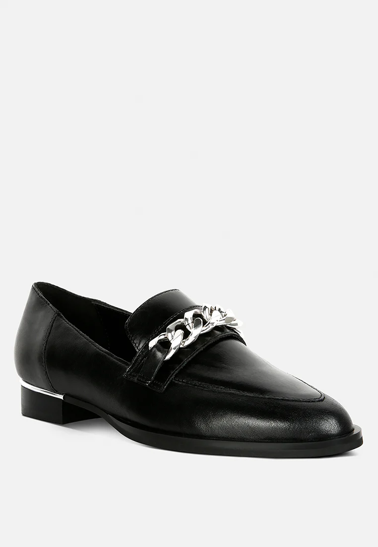 POLA Black Leather Horsebit Loafers - Image 3