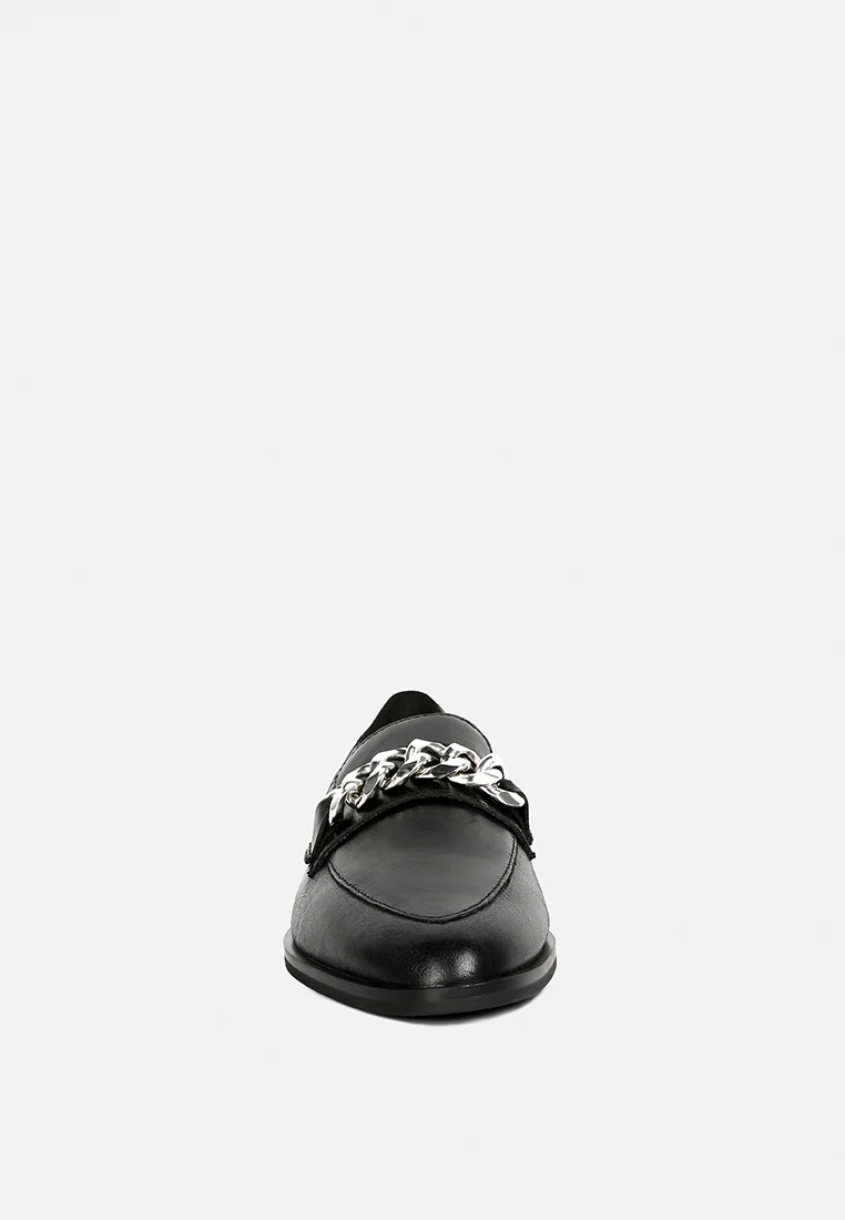 POLA Black Leather Horsebit Loafers - Image 5