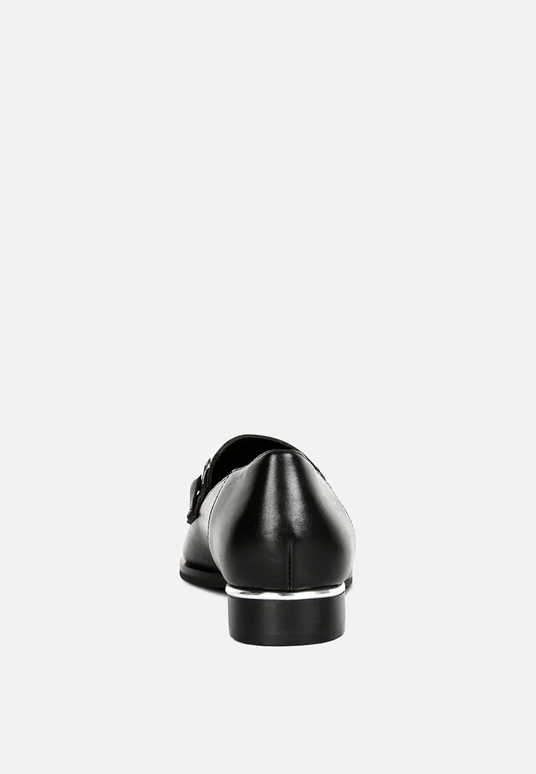 POLA Black Leather Horsebit Loafers - Image 6
