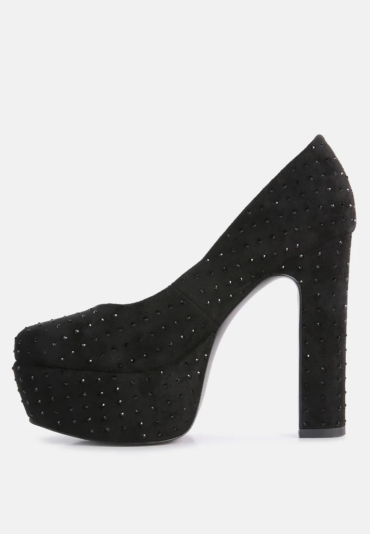 POPPINS Black Glinting Platform High Pumps - Image 3