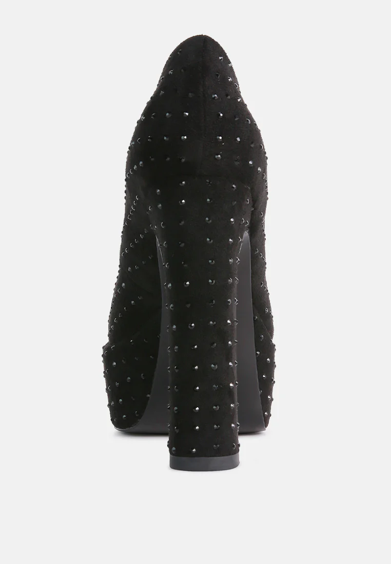 POPPINS Black Glinting Platform High Pumps - Image 5
