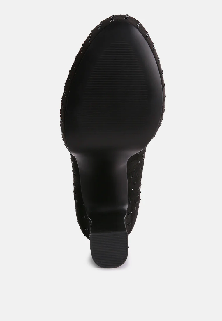 POPPINS Black Glinting Platform High Pumps - Image 7
