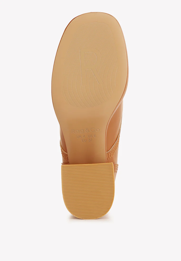 Quecha Leather Block Heel Oxfords in Tan - Image 7