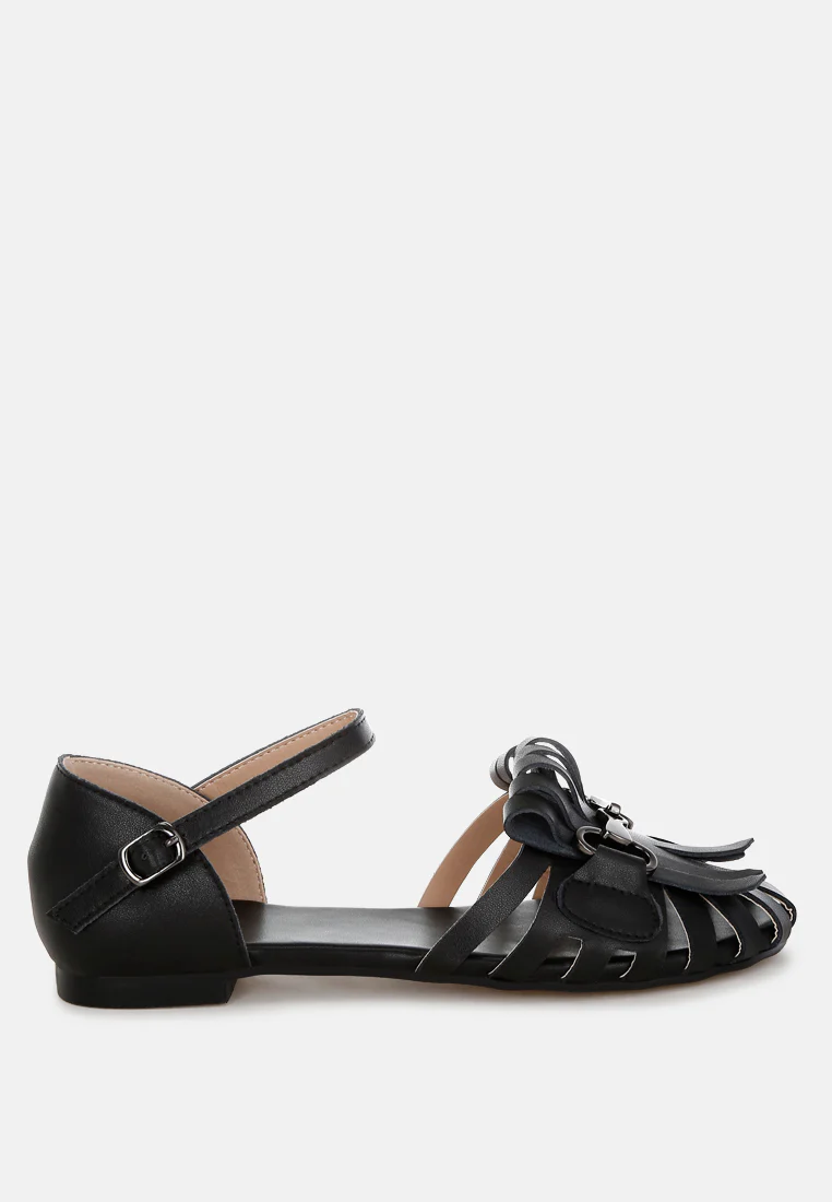 Ramita Horsebit Fringe Flat Sandals - Image 11