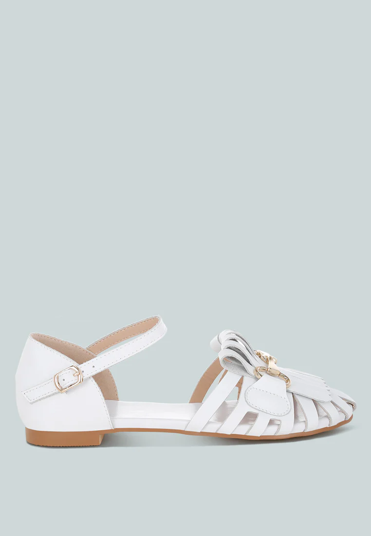 Ramita Horsebit Fringe Flat Sandals - Image 6