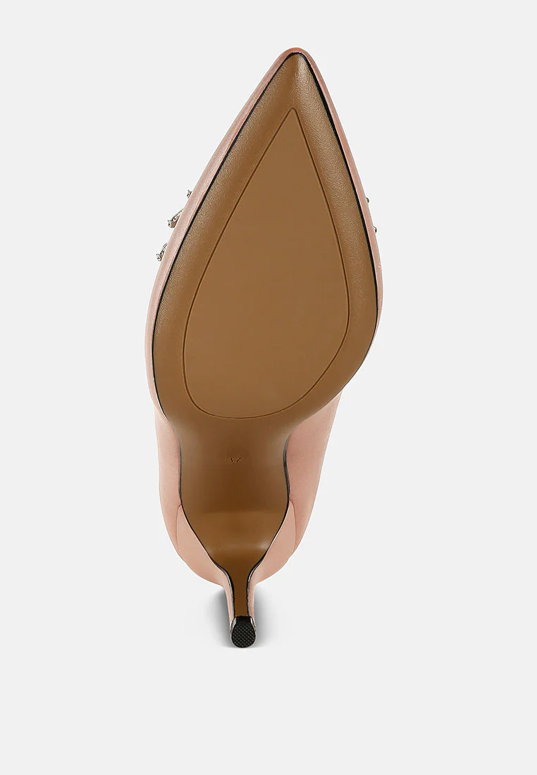 Rhodolia Diamante Brooch Detail Satin Pumps - Image 16