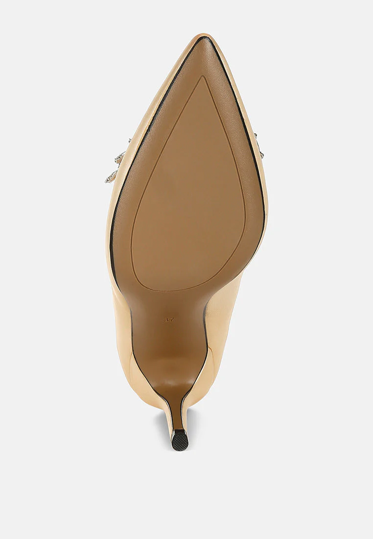Rhodolia Diamante Brooch Detail Satin Pumps - Image 21