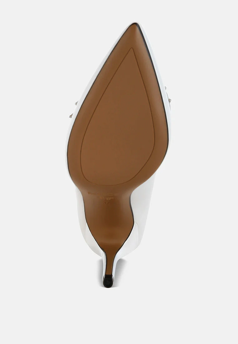 Rhodolia Diamante Brooch Detail Satin Pumps - Image 5