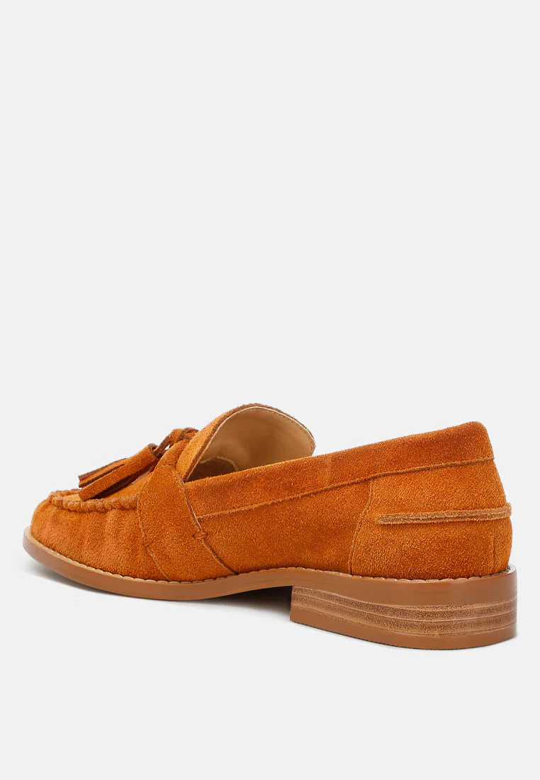 Rhone Tassels Detail Genuine Suede Loafers - Image 3