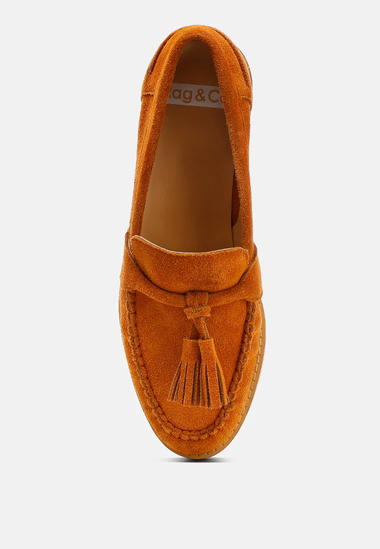 Rhone Tassels Detail Genuine Suede Loafers - Image 4
