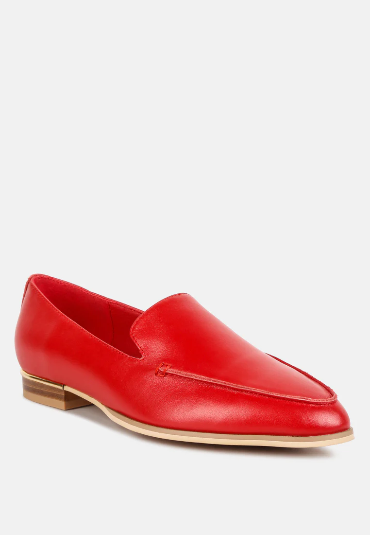 RICHELLI Metallic Sling Detail Loafers in Red - Image 2