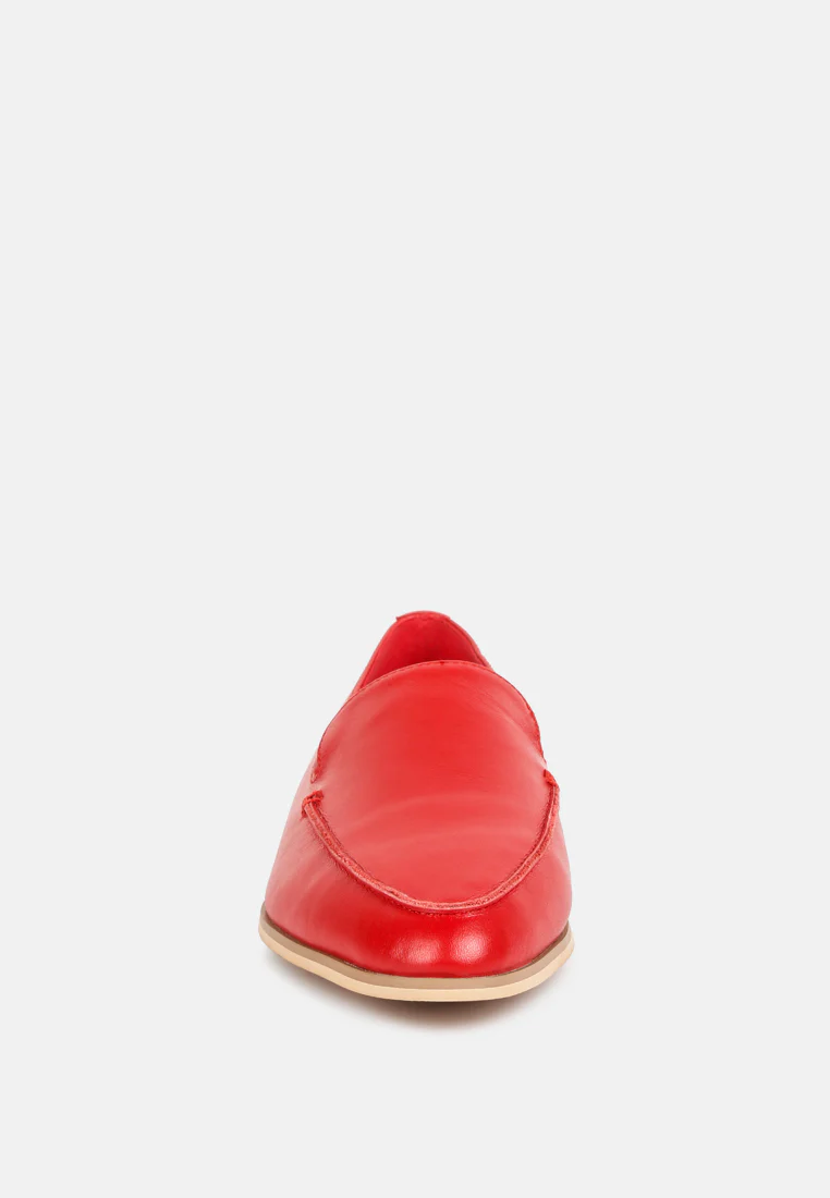 RICHELLI Metallic Sling Detail Loafers in Red - Image 3