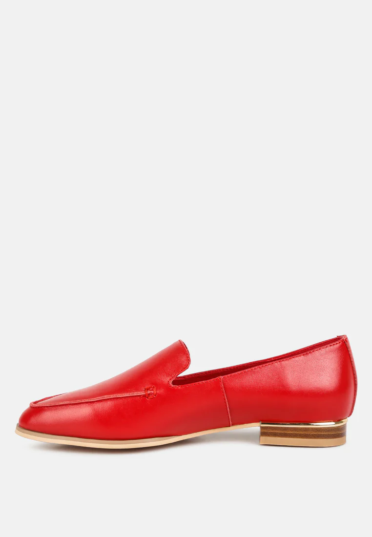RICHELLI Metallic Sling Detail Loafers in Red - Image 4