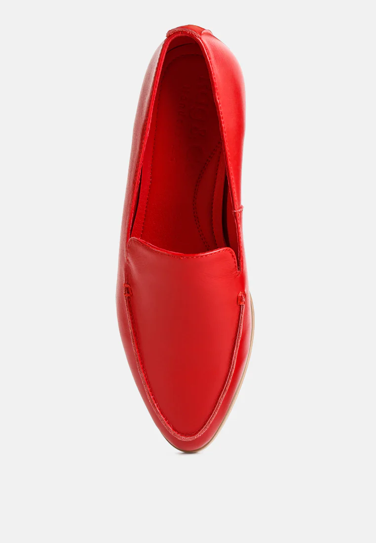 RICHELLI Metallic Sling Detail Loafers in Red - Image 6