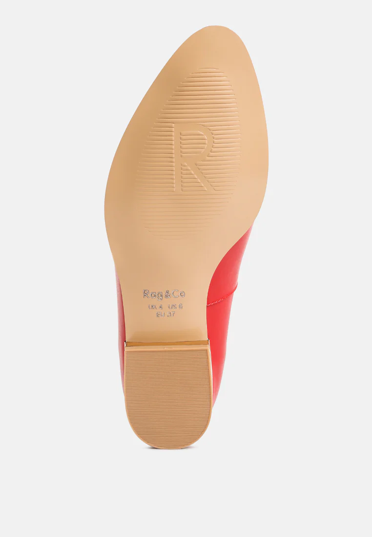 RICHELLI Metallic Sling Detail Loafers in Red - Image 7