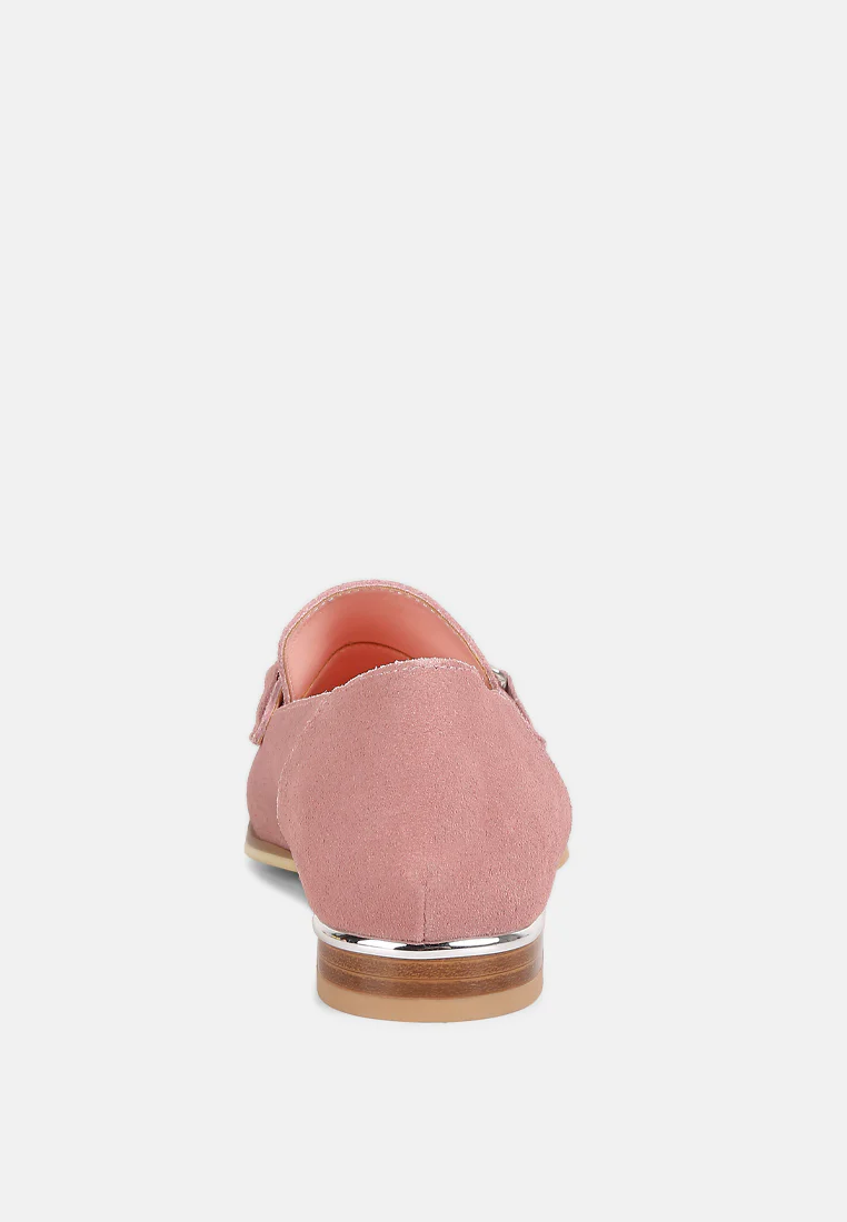 RICKA Chain Embellished Loafers in Pink - Image 5