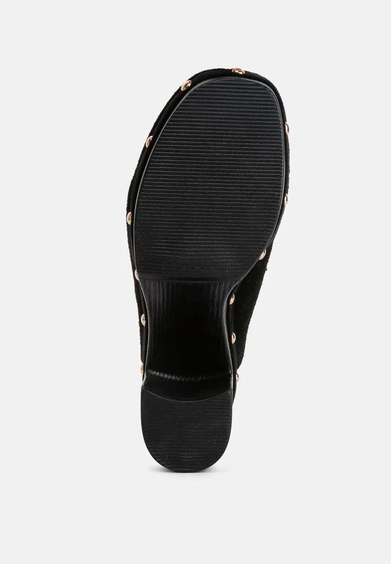 Riley Genuine Suede Platform Clogs - Image 7