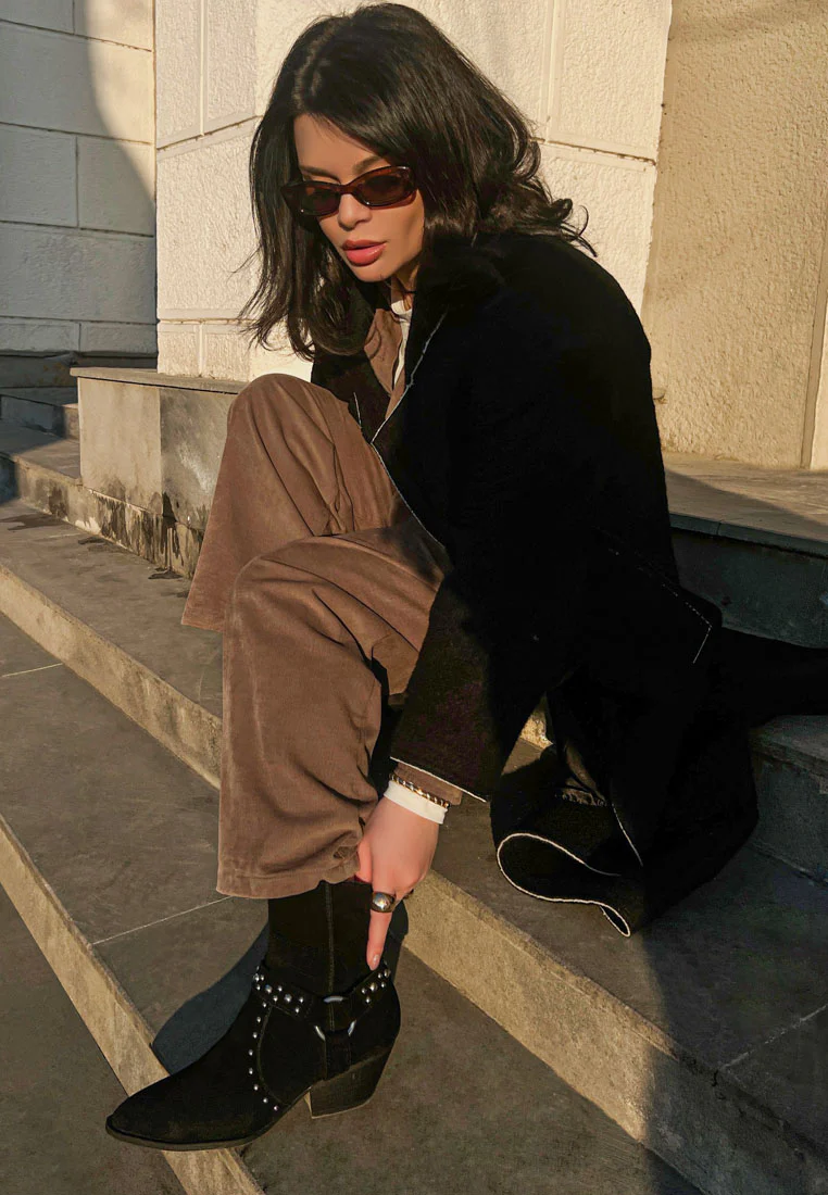 Rodeo Studded Real Suede Leather Ankle Boots - Image 7