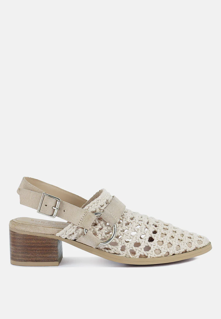 ROSALIE Off White Block Heeled Sandal - Image 2
