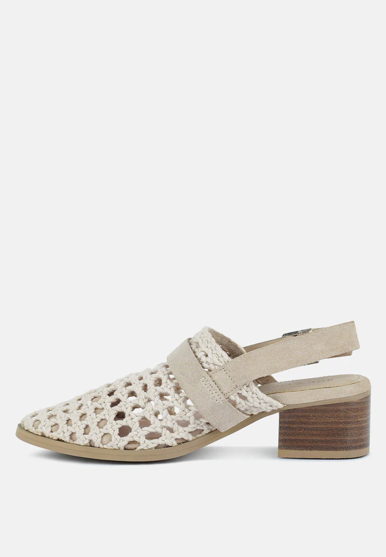 ROSALIE Off White Block Heeled Sandal - Image 4