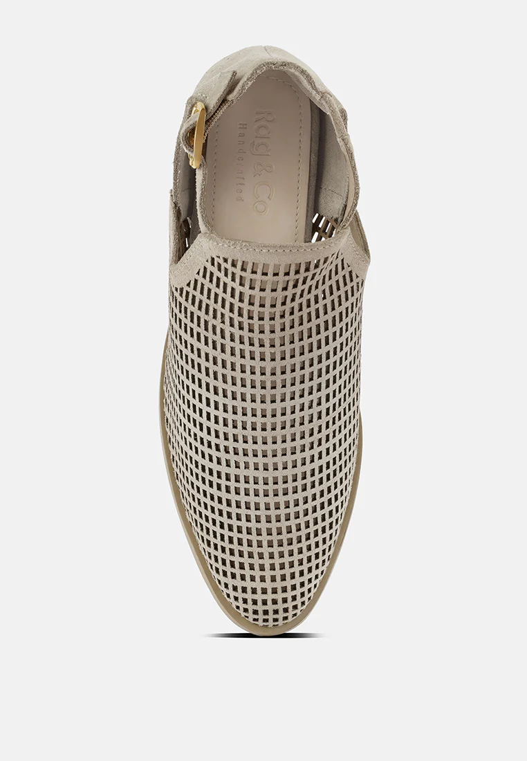 ROSALYN Beige Block Heeled Cut-Out Sandal - Image 6