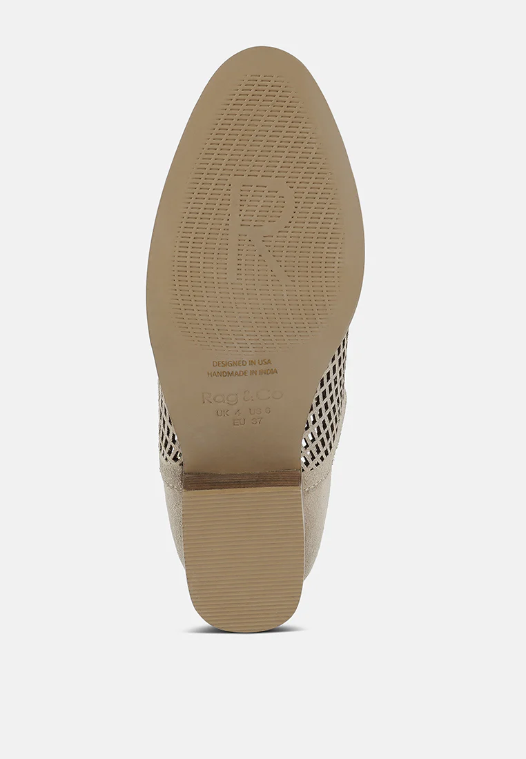 ROSALYN Beige Block Heeled Cut-Out Sandal - Image 7