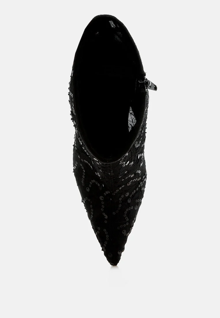 Samia Sequin Lace Boots - Image 14