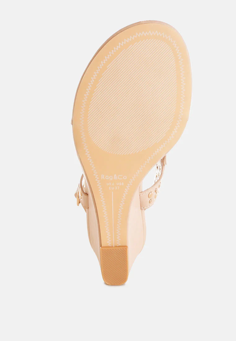 Sappho Studded Thong Toe Wedges - Image 5