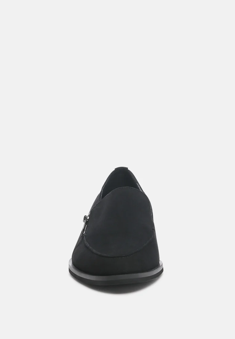 SARA Black Suede Slip-on Loafers - Image 3