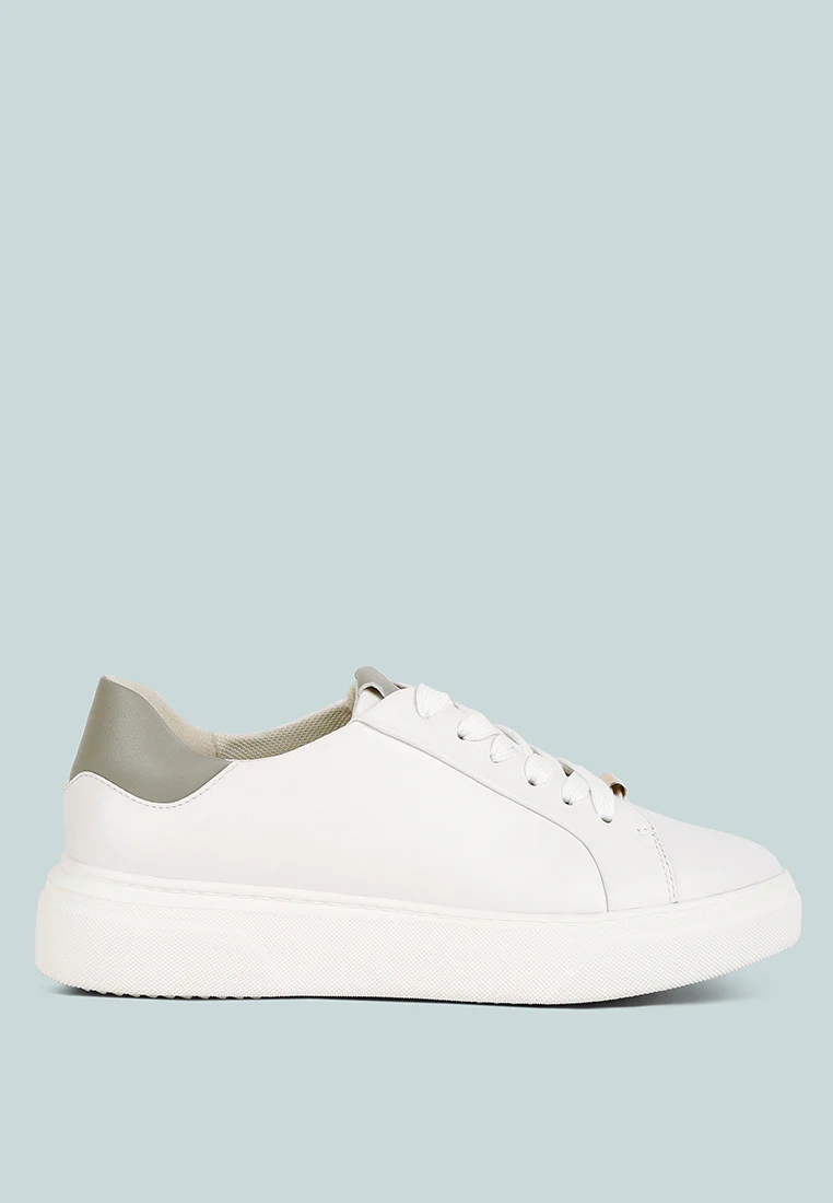 SCHICK Lace Up Leather Sneakers in Grey
