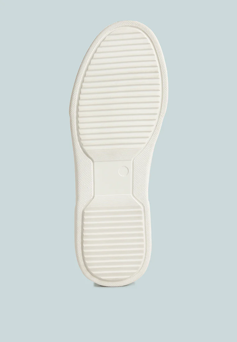 SCHICK Lace Up Leather Sneakers in White - Image 6