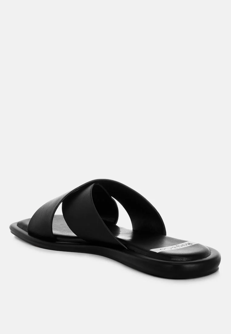 Shosa Genuine Leather Criss-Cross Flats - Image 10