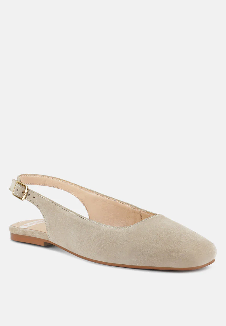 Sozani Genuine Suede Leather Slingback Flats - Image 15