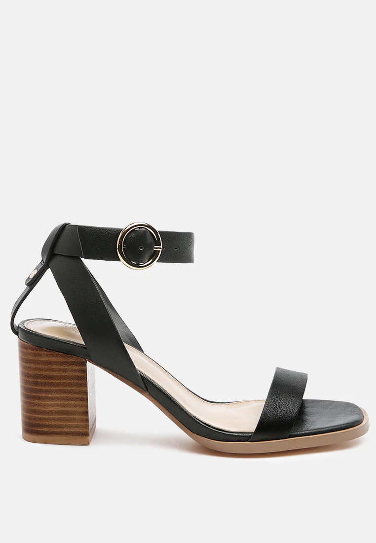 DOLPH Stack Block Heeled Sandal in Black - Image 2
