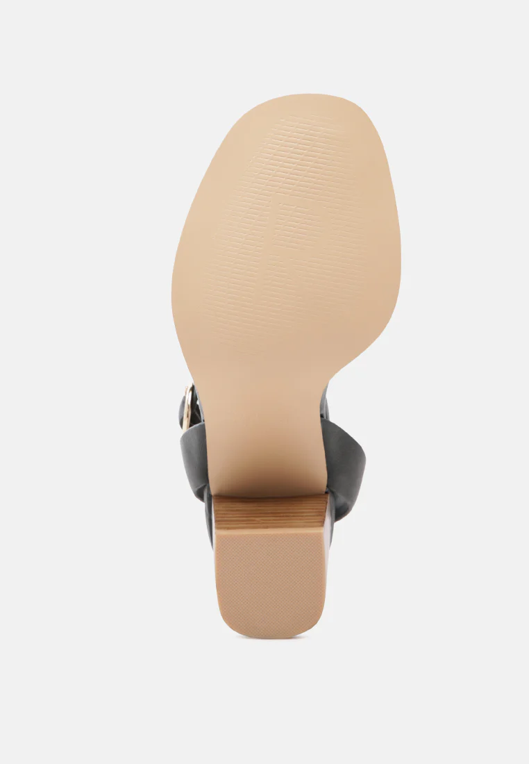 DOLPH Stack Block Heeled Sandal in Black - Image 3