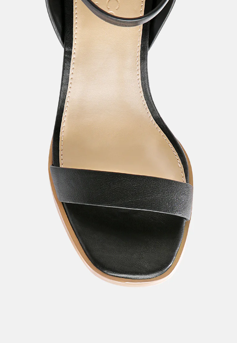 DOLPH Stack Block Heeled Sandal in Black - Image 5