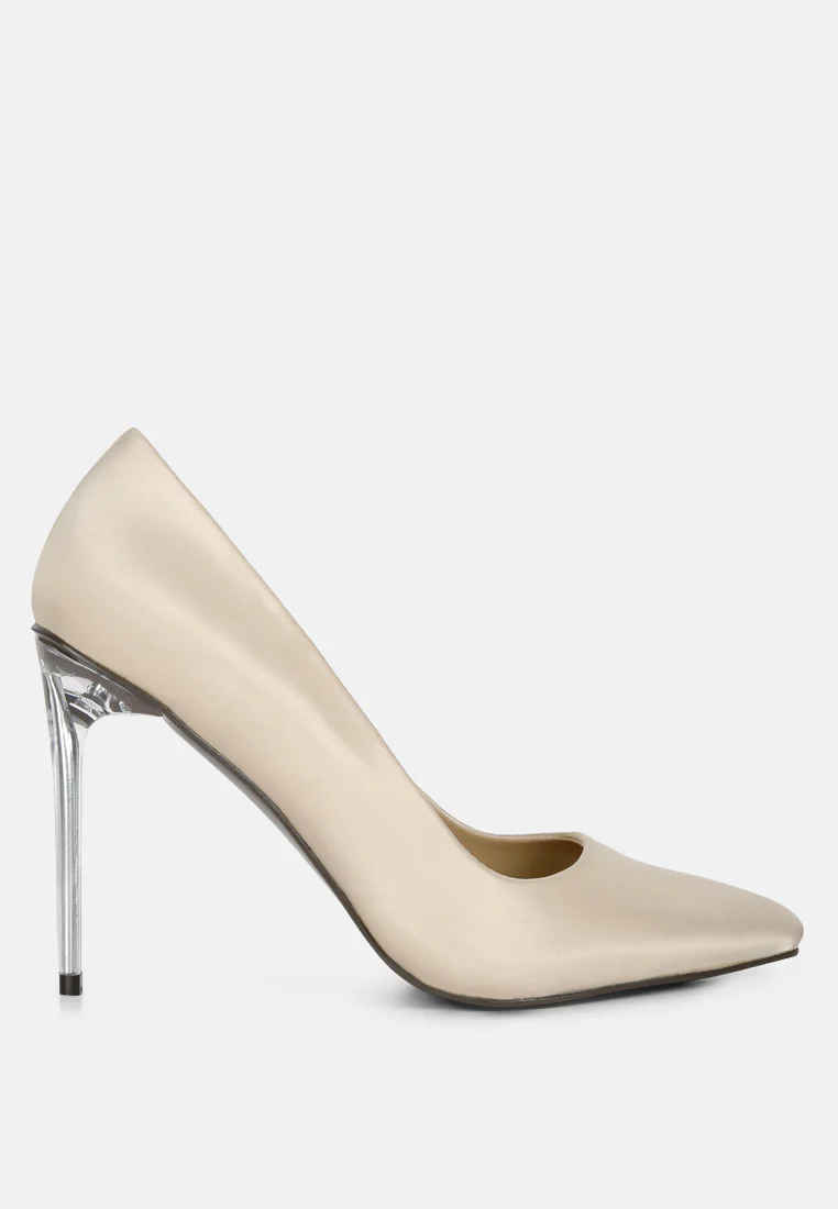 STAKES Nude Clear Heel Classic Pump Sandals - Image 2