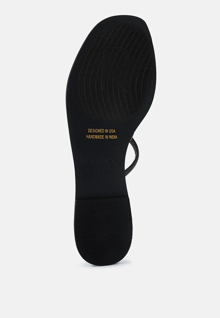 SWEETIN Black Strappy Flat Slip On Sandals - Image 7