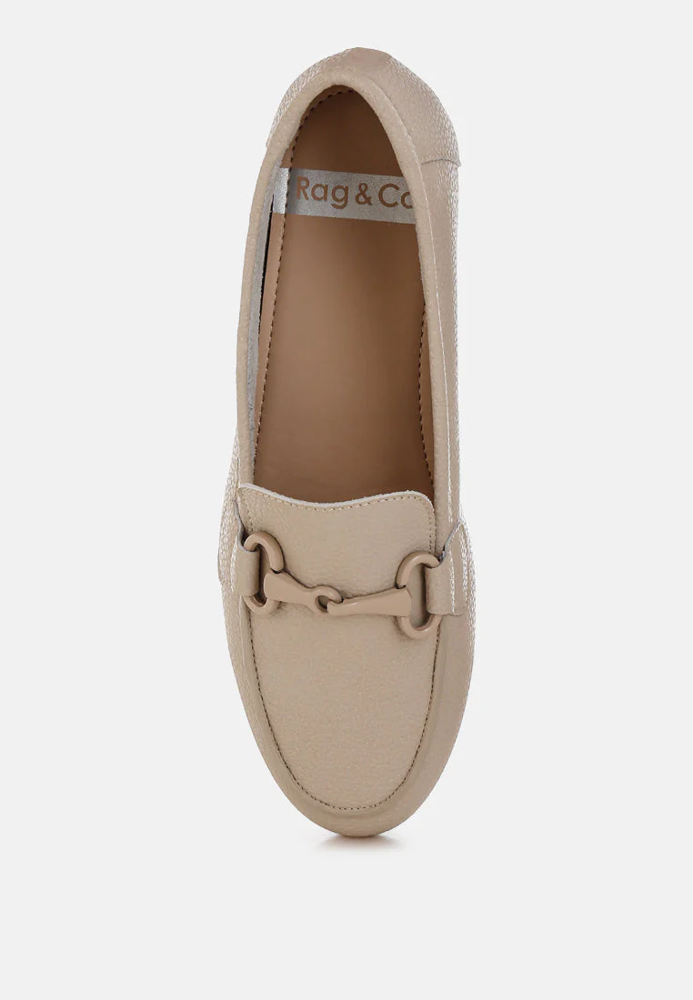 Taranis Monochromatic Horsebit Real Leather Loafers - Image 9