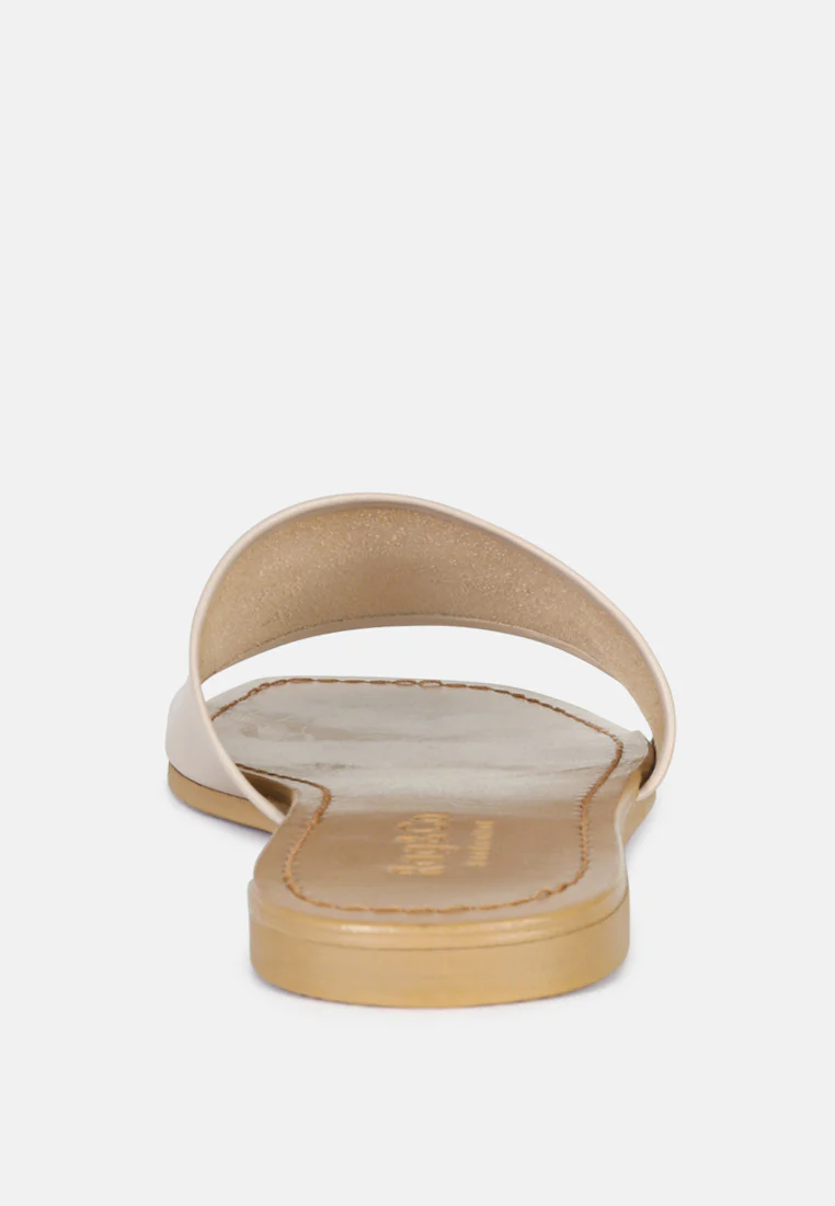 TATAMI Latte Leather Classic Slide Flats - Image 5