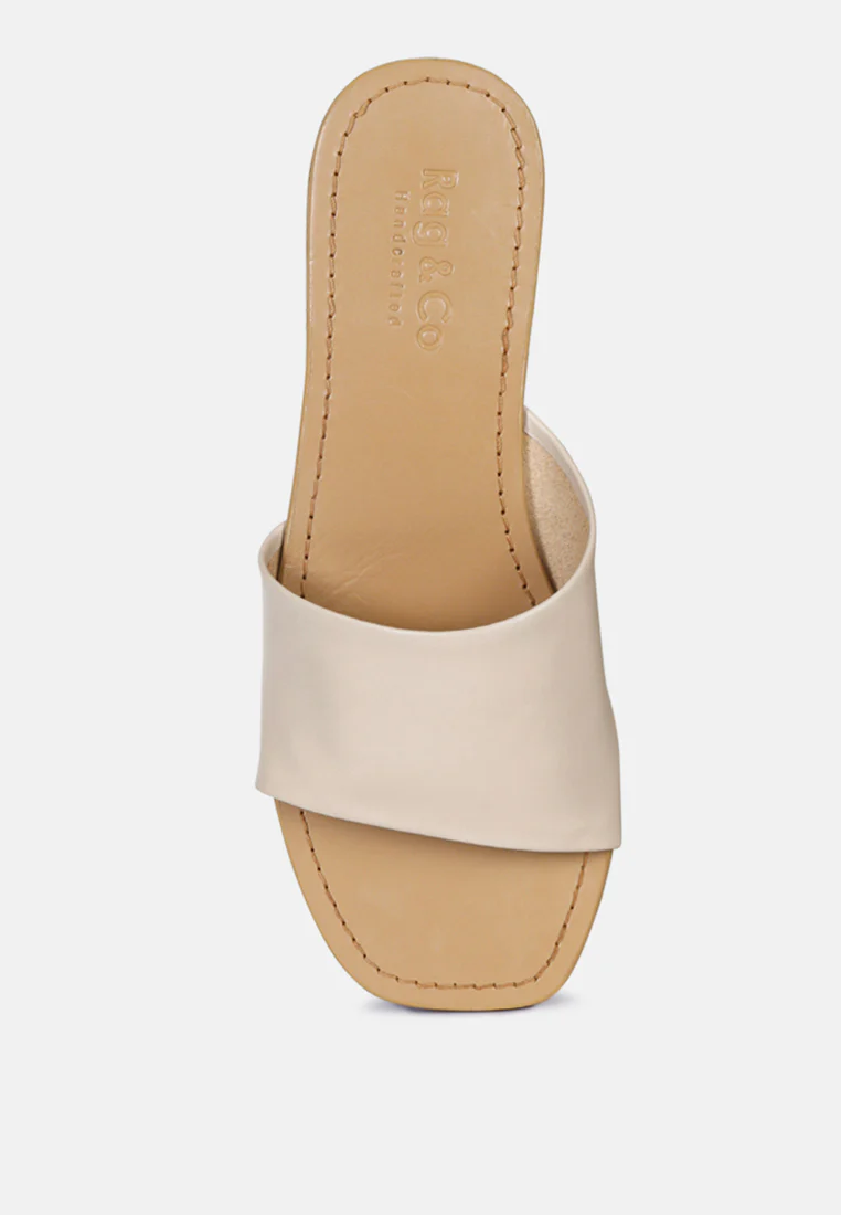 TATAMI Latte Leather Classic Slide Flats - Image 6