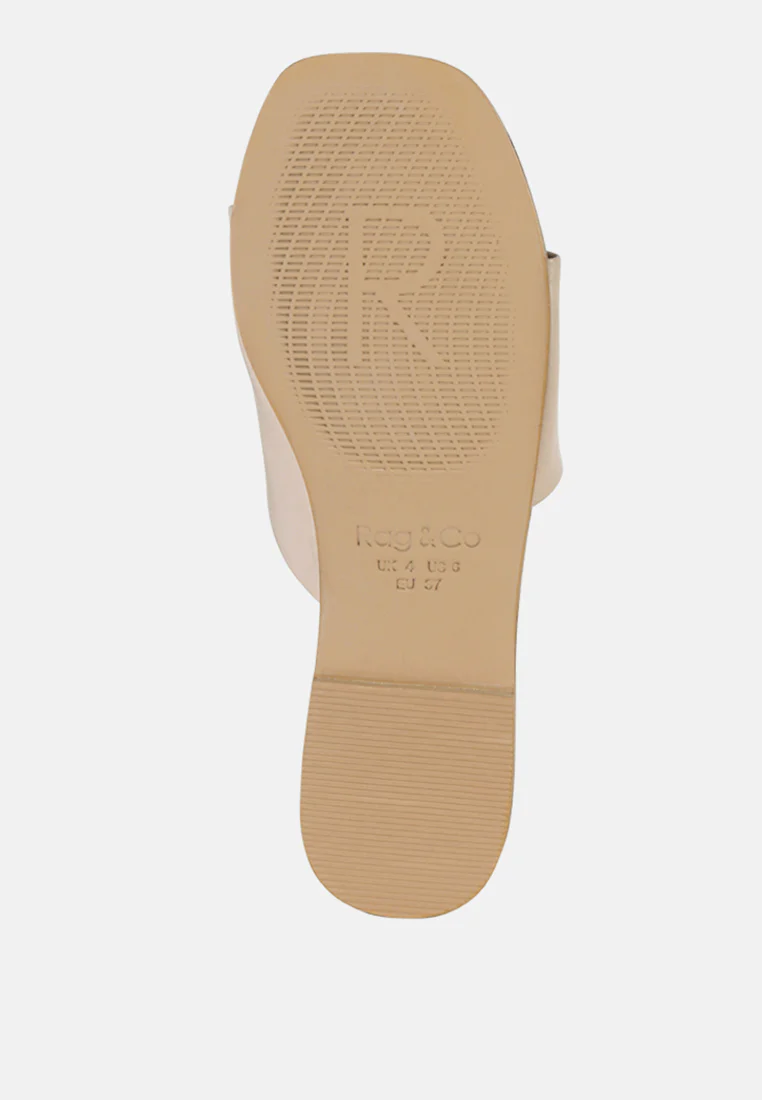 TATAMI Latte Leather Classic Slide Flats - Image 7