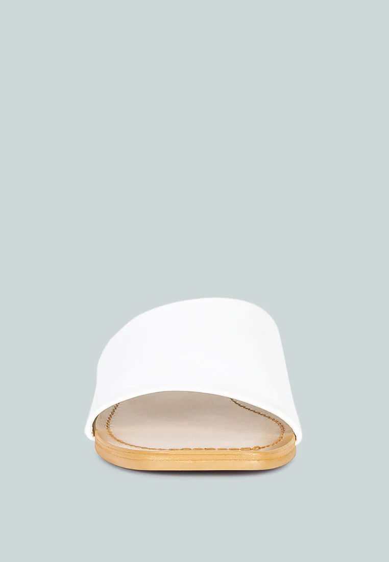 TATAMI White Leather Classic Slide Flats - Image 3