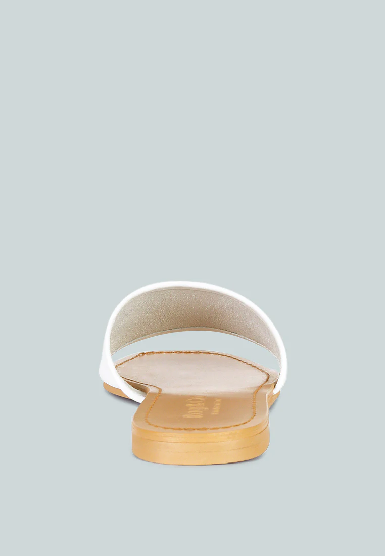TATAMI White Leather Classic Slide Flats - Image 5