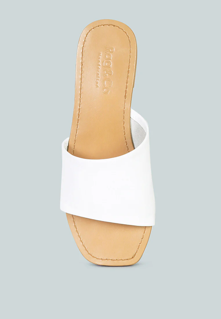 TATAMI White Leather Classic Slide Flats - Image 6